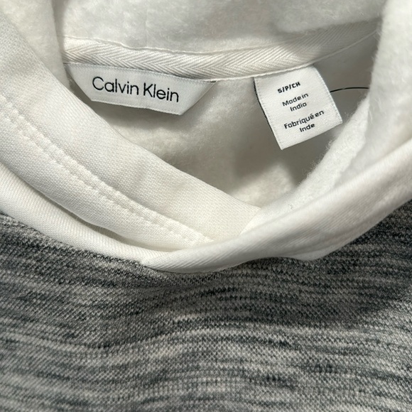Calvin Klein men’s small gray and white block colored hoodie. - Picture 2 of 4